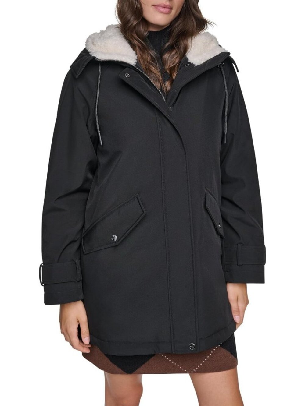 Cozy Women's Winter Parka Jacket with Sherpa Hood - Long, Water-Resistant